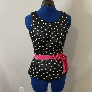 White House Black Market Polka Dot Shell